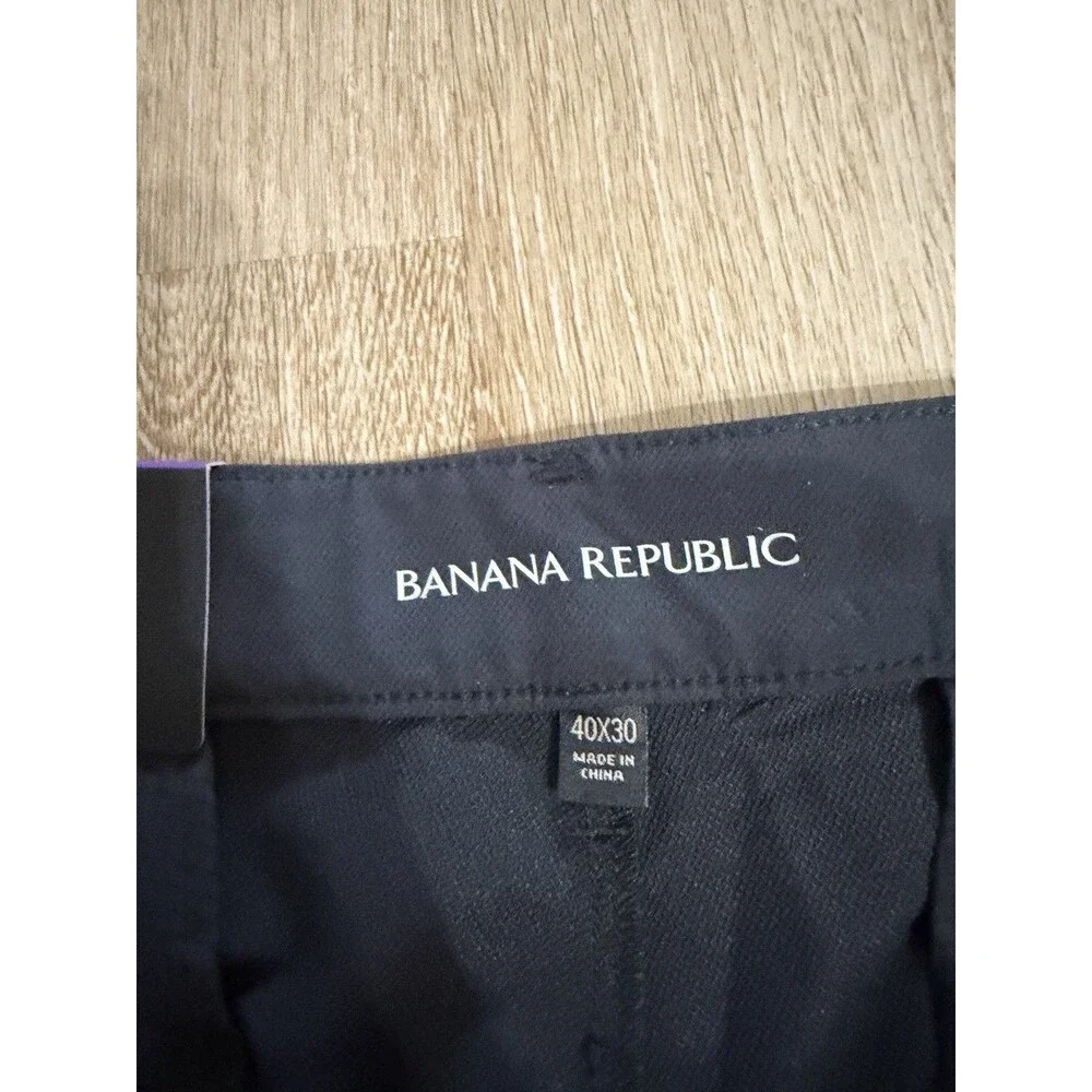 Banana Republic Men’s Flat Front Pants Lot Of 2 Blue And Black NEW 40x30